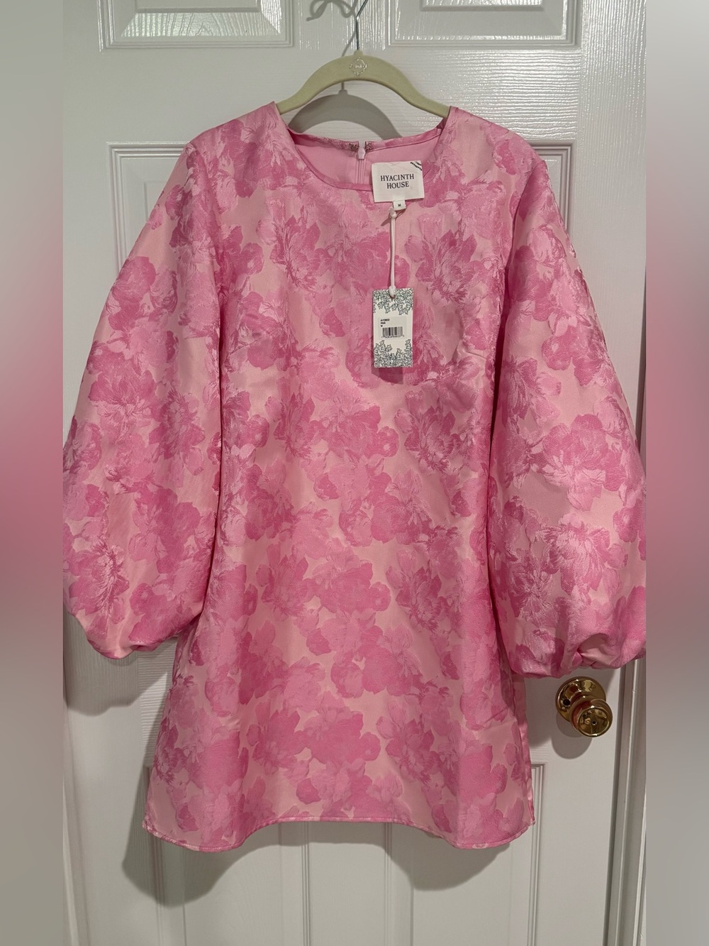 Hyacinth House Pink Floral Jacquard Formal Dress